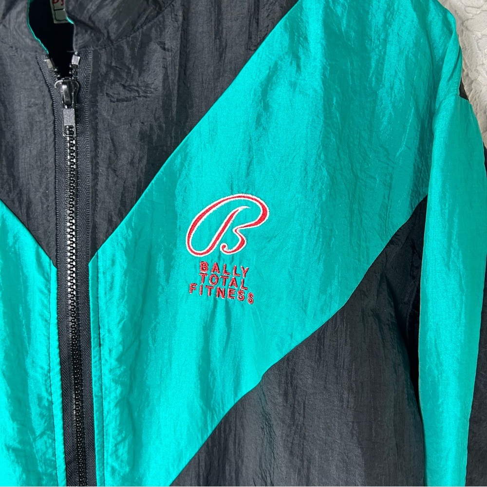 Vtg 80’s 90’s Bally Total Fitness Zip Up Windbreaker Jacket Men’s Size S UNISEX